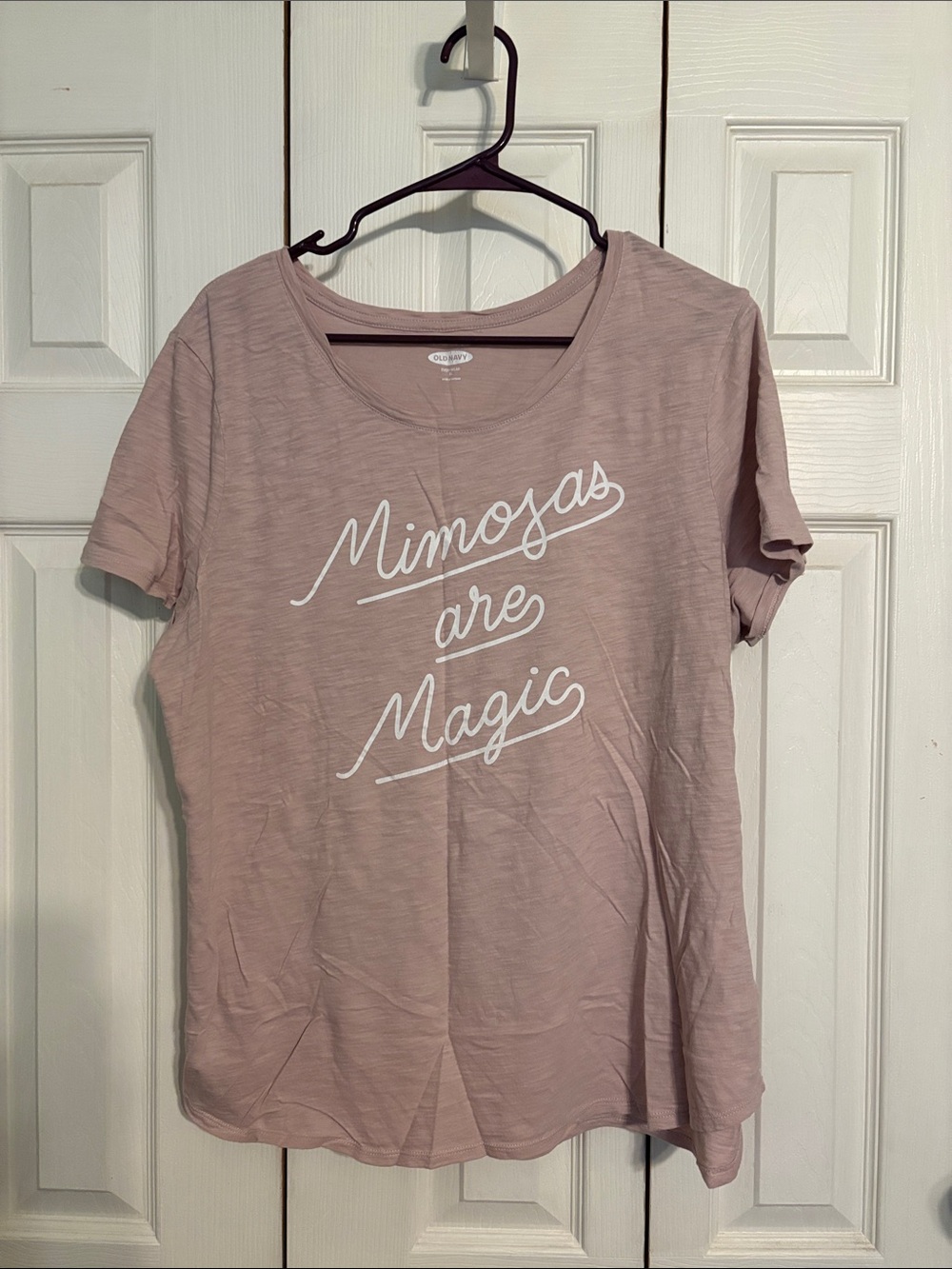 Old Navy Dusty Pink Short Sleeve Tee with White Script
